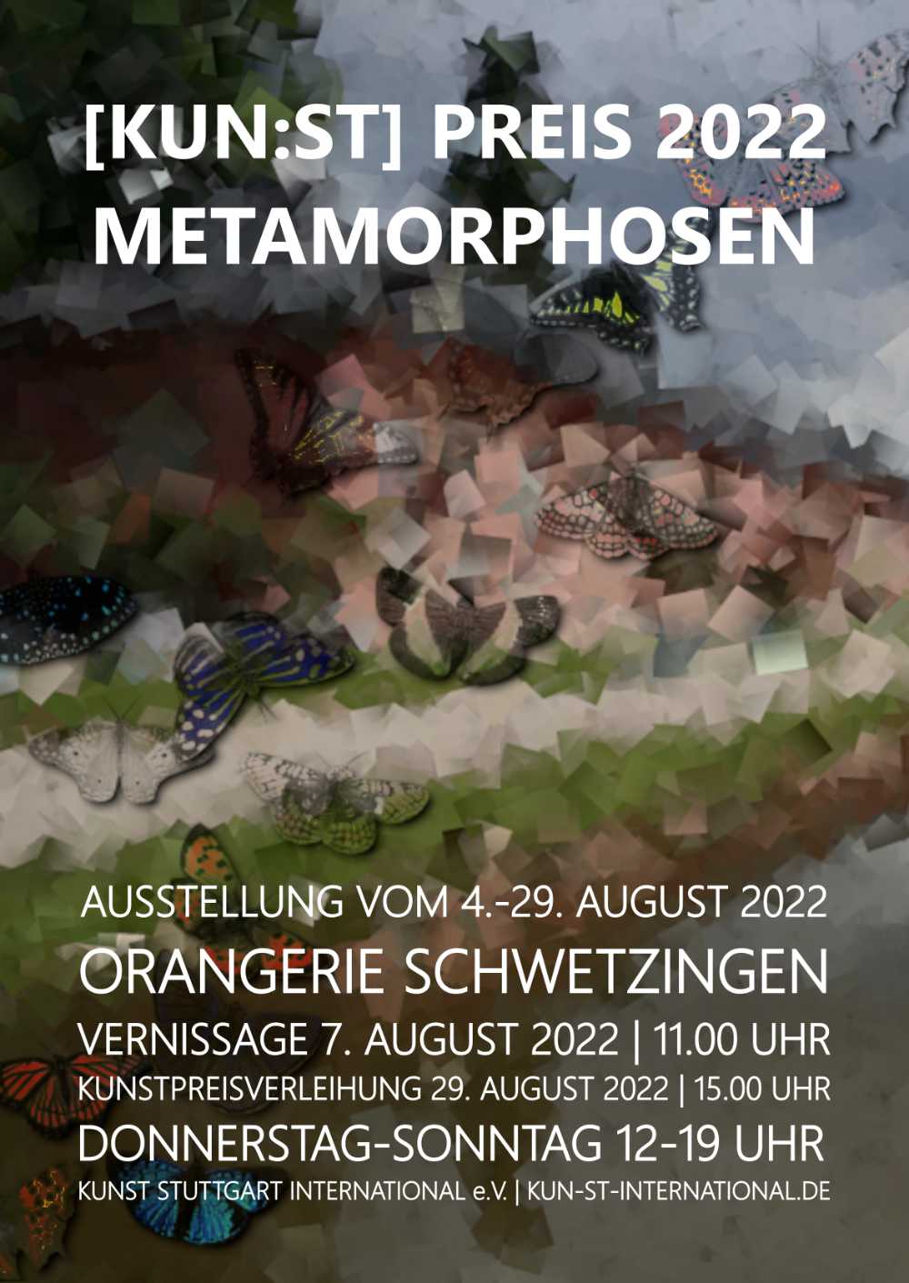 Plakat der Ausstellung Metamorphosen in Schwetzingen