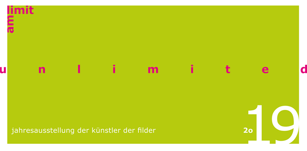 Flyer der Jahresausstellung 2019 Am Limit / Unlimited der Künstler der Filder